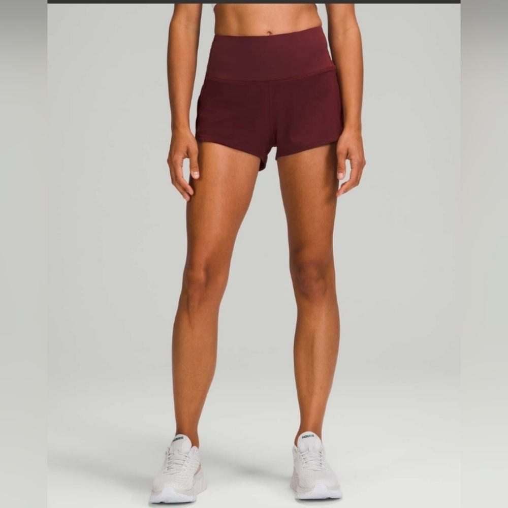 Lululemon Speed Up High-Rise Short 2.5"Red Merlot size 18
